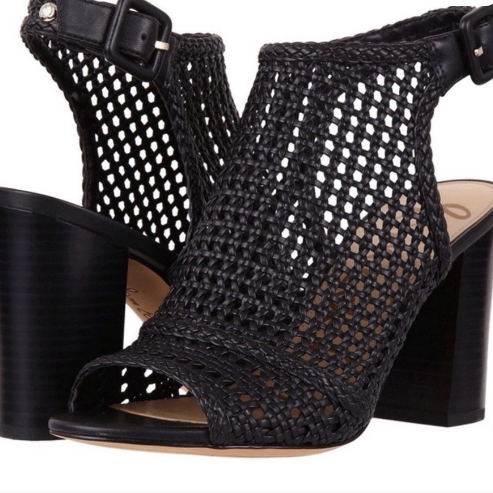 Sam Edelman Black Woven Wedge Sandals